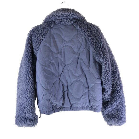 Universal Thread Sherpa Fleece Jacket With Quilted Lining & Zip Closure Blue XS - Picture 2 of 5